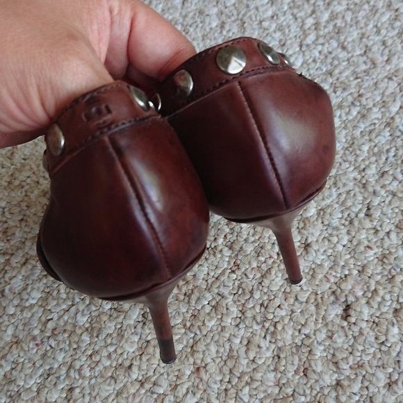 Manolo Blahnik ningia rich Brown Studded Strappy Pump sandals size 37 - Picture 15 of 15